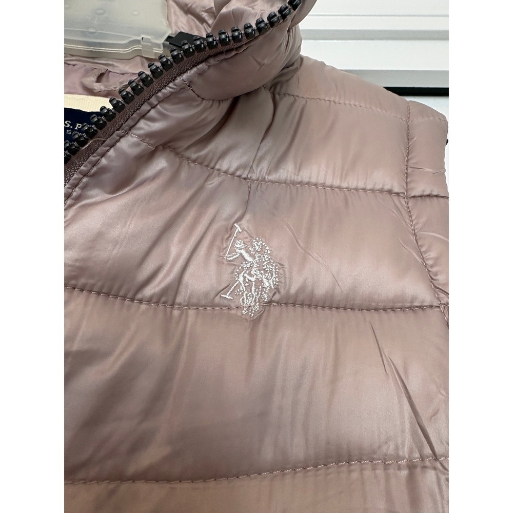 US Polo Assn Womens Pearl Quilted Puffer Vest Snap Zip Small 015108N5 NEW - Picture 4 of 8